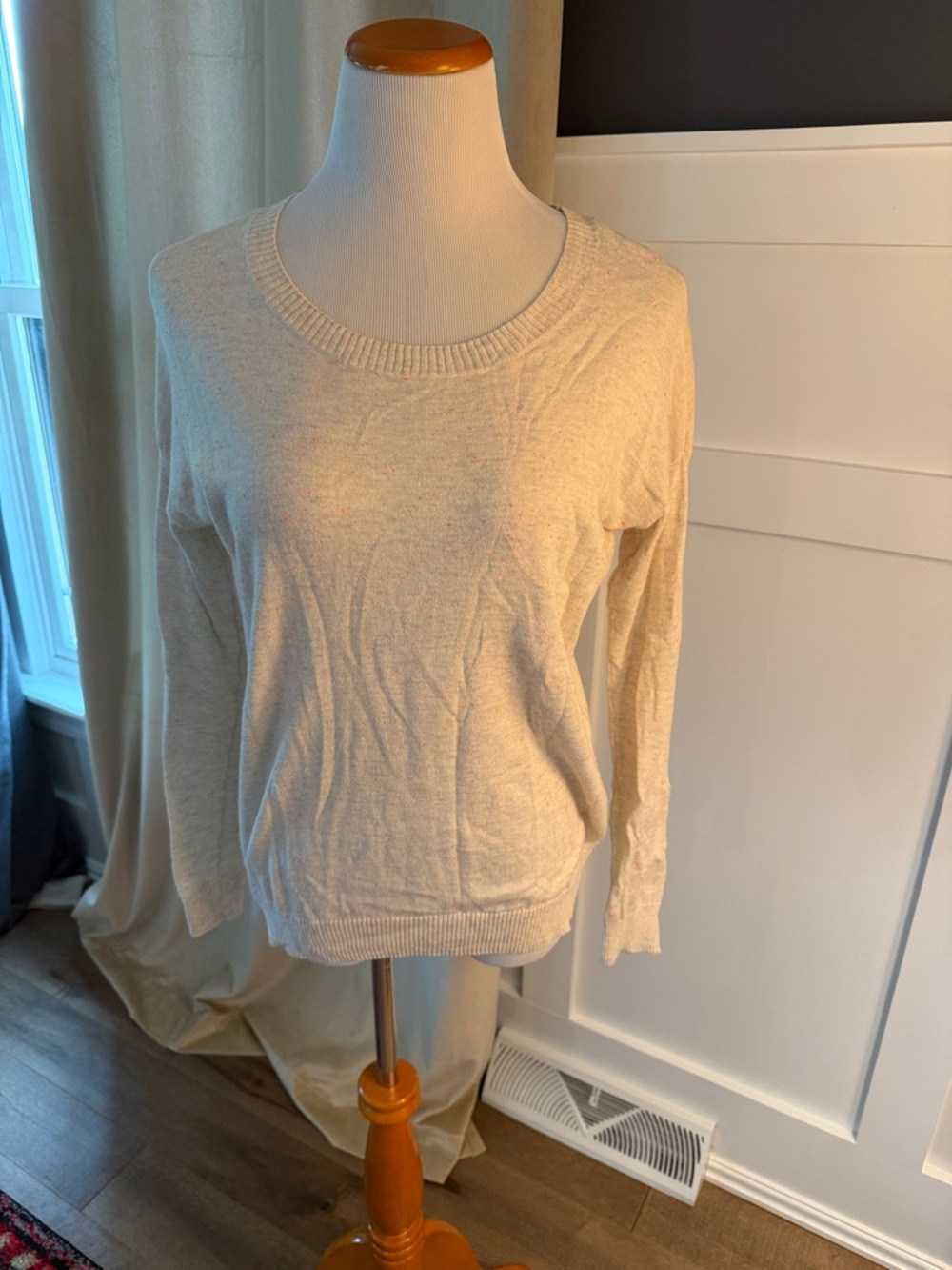 Madewell Cream Scoopneck Lightweight Knit Sweater